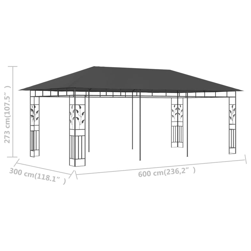 Gazebo with Mosquito Net 6x3x2.73 m Anthracite Payday Deals
