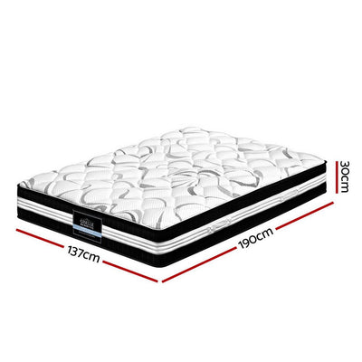 Giselle Bedding Mykonos Euro Top Pocket Spring Mattress 30cm Thick Double Payday Deals