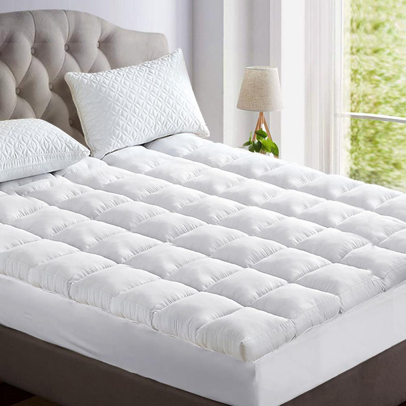 Giselle King Mattress Topper Bamboo Fibre Pillowtop Protector Payday Deals