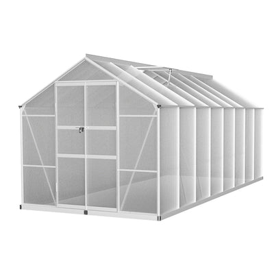 Greenfingers Aluminium Greenhouse Polycarbonate Green House Garden Shed 4.7x2.5M Payday Deals