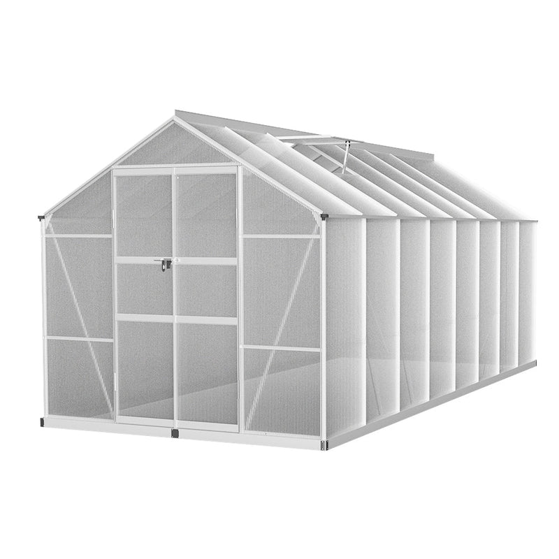 Greenfingers Aluminium Greenhouse Polycarbonate Green House Garden Shed 4.7x2.5M Payday Deals