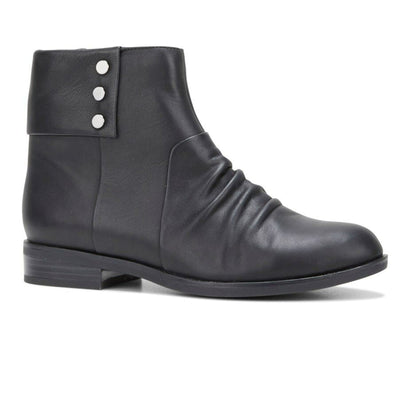 Hush Puppies Women's Hayworth Leather Heels Ankle Boots with Zip Shoes - Black Payday Deals