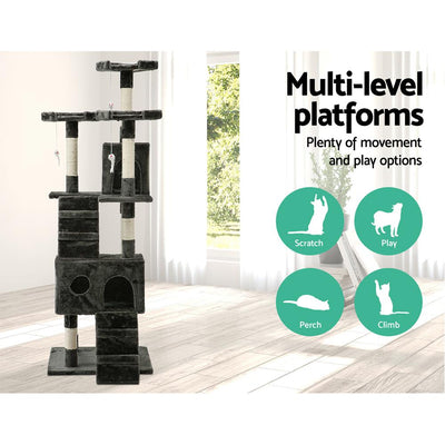 i.Pet Cat Tree 180cm Trees Scratching Post Scratcher Tower Condo House Furniture Wood Payday Deals