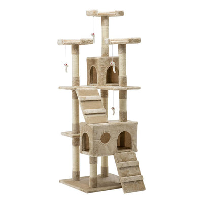 i.Pet Cat Tree 180cm Trees Scratching Post Scratcher Tower Condo House Furniture Wood Beige Payday Deals