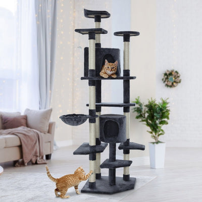 i.Pet Cat Tree 203cm Trees Scratching Post Scratcher Tower Condo House Furniture Wood Payday Deals
