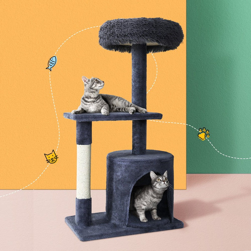 i.Pet Cat Tree Scratching Post Scratcher Tower Condo House Grey 94cm Payday Deals