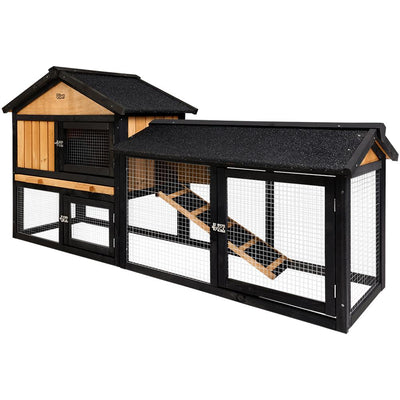 i.Pet Rabbit Hutch Hutches Large Metal Run Wooden Cage Waterproof Outdoor Pet House Chicken Coop Guinea Pig Ferret Chinchilla Hamster 165cm x 52cm x 86cm Payday Deals