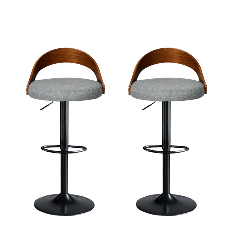 Levede 1x Bar Stools Kitchen Gas Lift Wooden Beech Stool Chair Swivel Barstools - Payday Deals