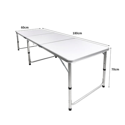 Folding Camping Table Aluminium Portable Picnic Outdoor Foldable Tables 180cm - Payday Deals