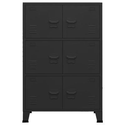 Industrial Filing Cabinet Black 75x40x115 cm Metal Payday Deals