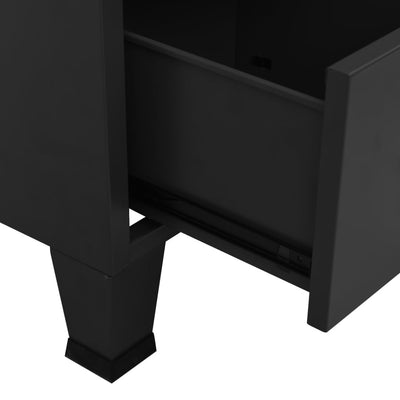 Industrial Storage Cabinet Black 70x40x115 cm Metal Payday Deals