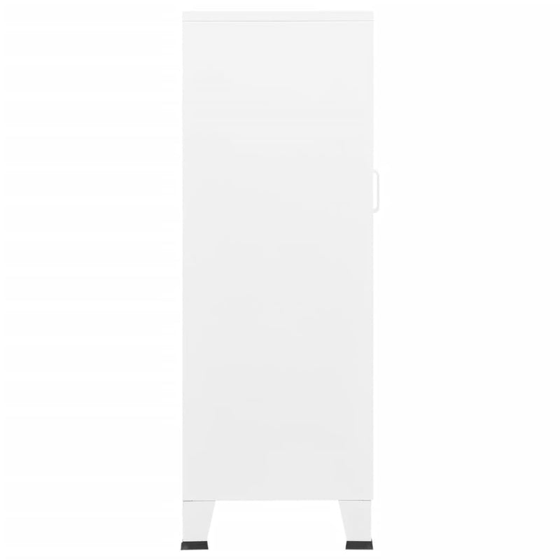 Industrial Storage Cabinet White 70x40x115 cm Metal Payday Deals