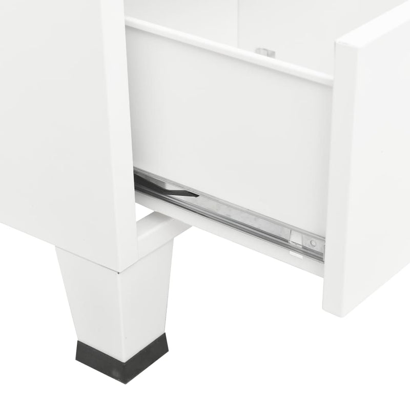 Industrial Storage Cabinet White 70x40x115 cm Metal Payday Deals
