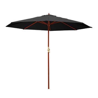 Instahut 3M Outdoor Pole Umbrella Cantilever Stand Garden Umbrellas Patio Black Payday Deals