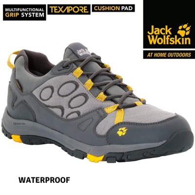 Jack Wolfskin Men's Waterproof Activate Texapore Low Hiking Shoes - Burly Yellow Payday Deals