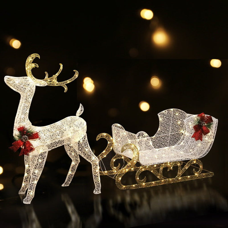 Jingle Jollys Christmas Lights Motif LED Rope Light Reindeer Sleigh Xmas Decor Payday Deals