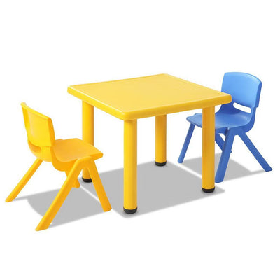 3 Piece Kids Table and Chair Set - Yellow