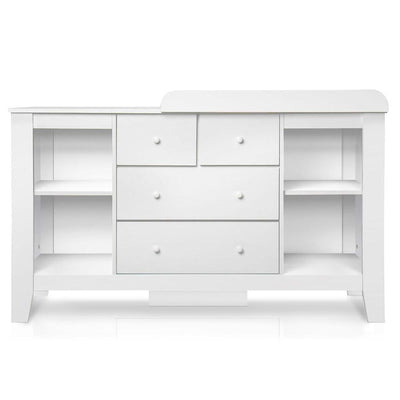 Keezi Baby Change Table Tall boy Drawers Dresser Chest Storage Cabinet White Payday Deals