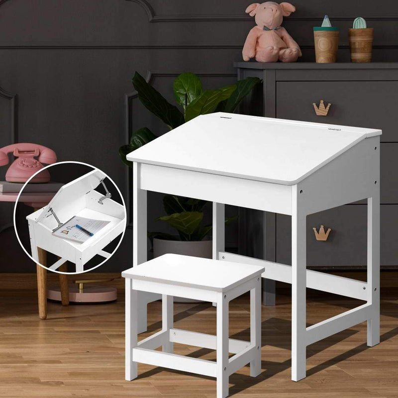 Keezi Kids Table Chairs Set Children Drawing Writing Desk Storage Toys Play Payday Deals