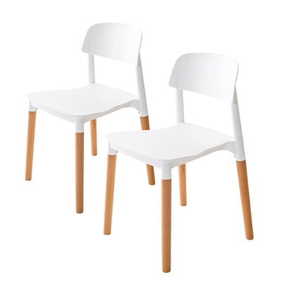 La Bella 2 Set White Retro Belloch Stackable Dining Cafe Chair Payday Deals