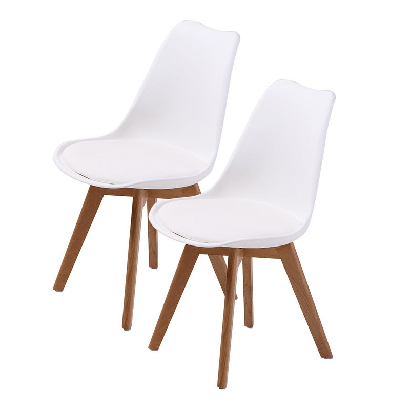 La Bella 2 Set White Retro Dining Cafe Chair Padded Seat Payday Deals