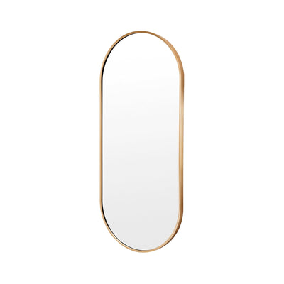 La Bella Gold Wall Mirror Oval Aluminum Frame Makeup Decor Bathroom Vanity 45 x 100cm Payday Deals