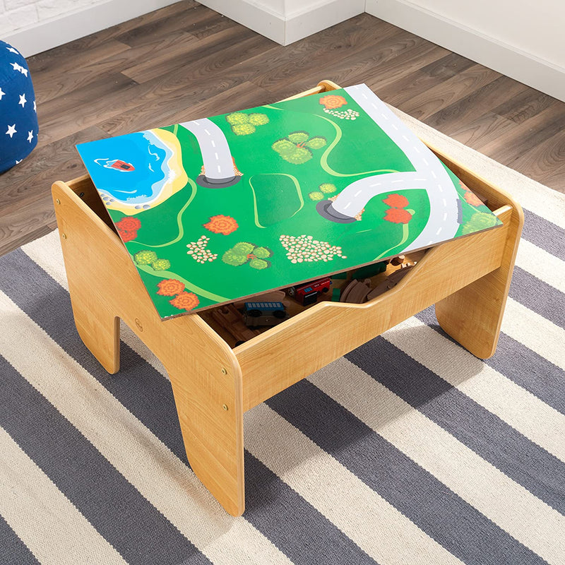 Lego Compatible 2 in 1 Activity Table for kids (Natural) Payday Deals