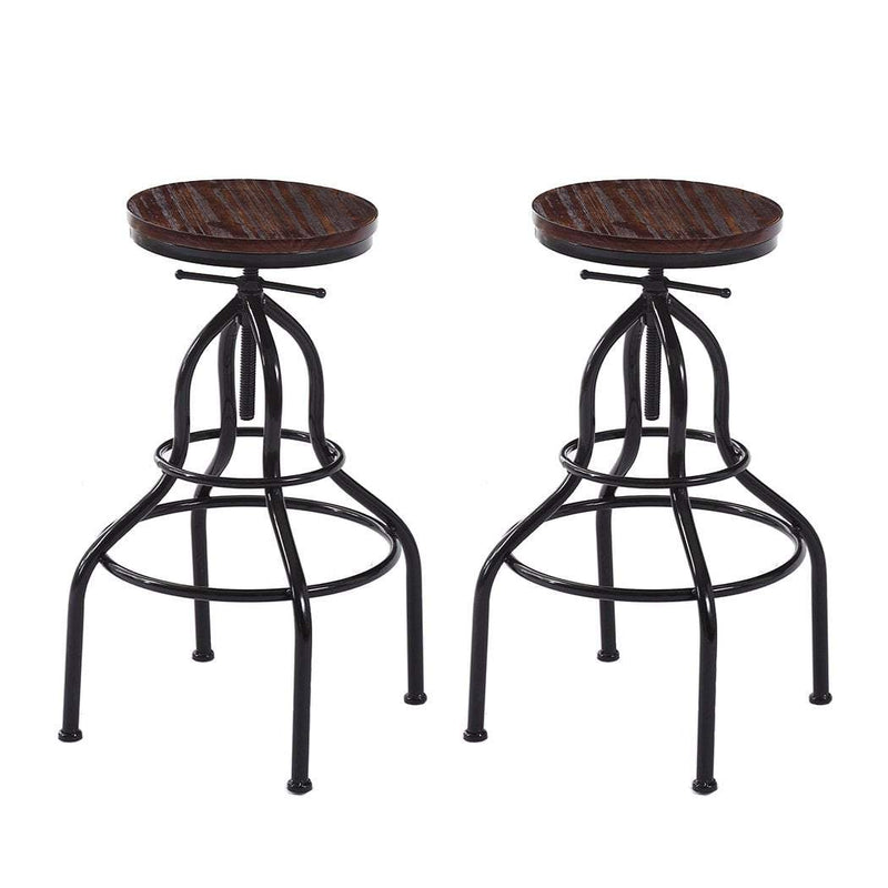 Levede 4x Industrial Bar Stools Kitchen Stool Wooden Barstools Swivel Chair Payday Deals