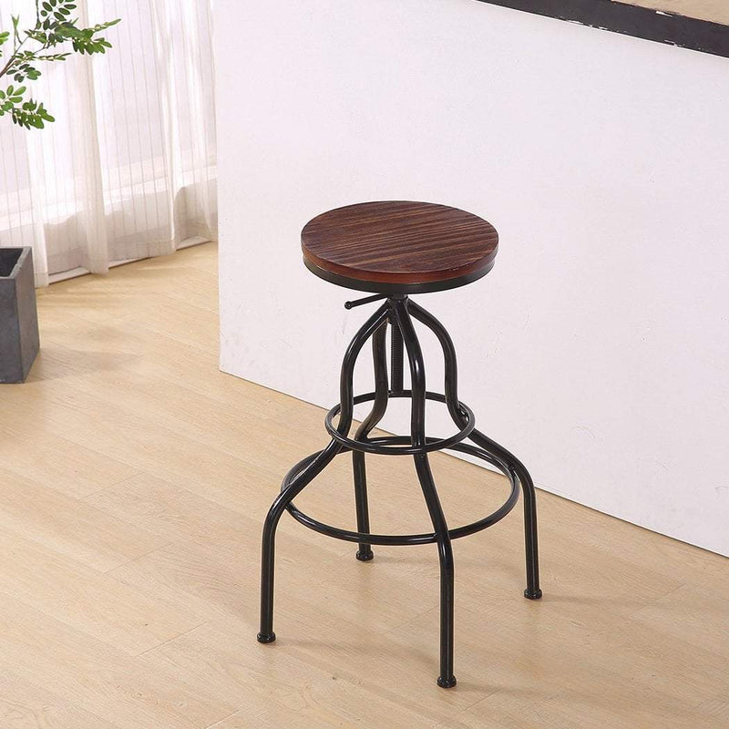 Levede 4x Industrial Bar Stools Kitchen Stool Wooden Barstools Swivel Chair Payday Deals