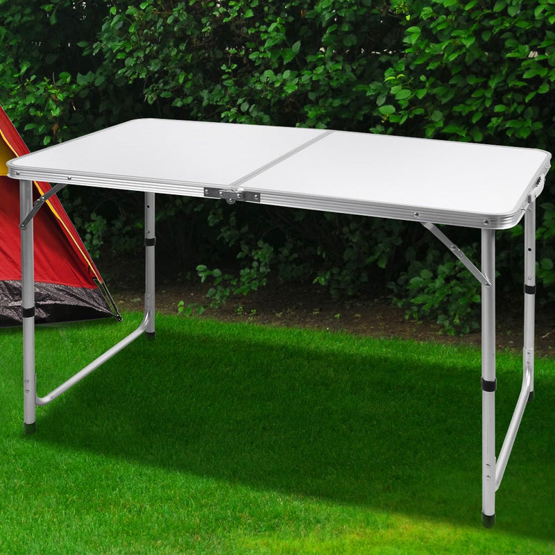 Folding Camping Table Aluminium Portable Picnic Outdoor Foldable Tables 120CM - Payday Deals