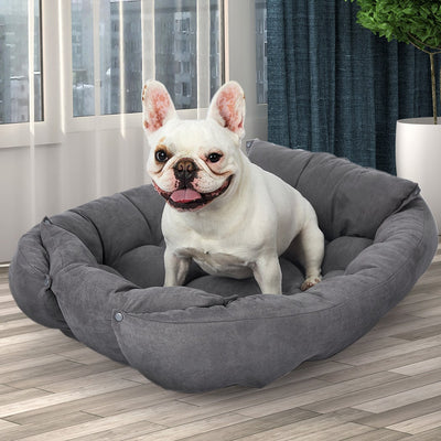 PaWz Pet Bed 2 Way Use Dog Cat Soft Warm Calming Mat Sleeping Kennel Sofa Grey S - Payday Deals