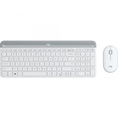LOGITECH MK470 Slim Wireless Keyboard Mouse Combo Nano Receiver 1 Yr (L) --White