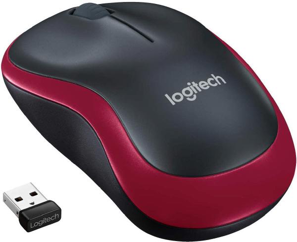 Logitech Wireless Mouse M185, 3 Button, Optical, 1000 DPI, USB Receiver, Scroll Wheel, Colour: Red 2.4GHz - Limited Stock Payday Deals
