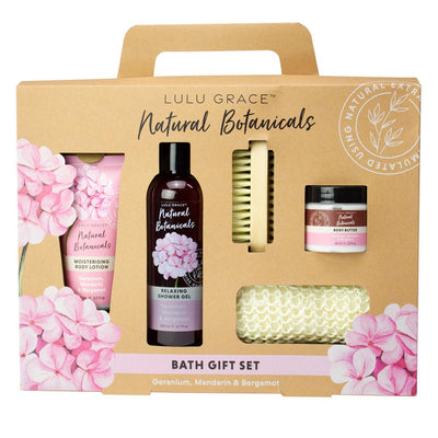 Lulu Grace Botanicals Gift Set Shower Gel Body Lotion Body Butter Nail Brush