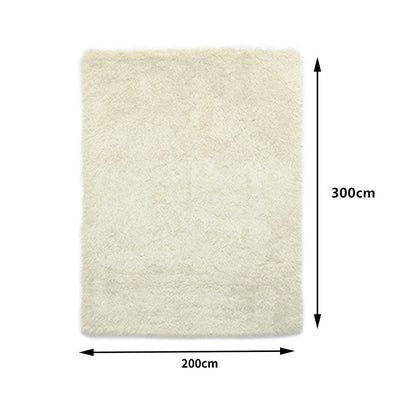 Marlow Floor Mat Rugs Shaggy Rug Area Carpet Large Soft Mats 300x200cm Cream Payday Deals