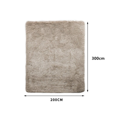 Marlow Floor Mat Rugs Shaggy Rug Area Carpet Large Soft Mats 300x200cm Tan Payday Deals