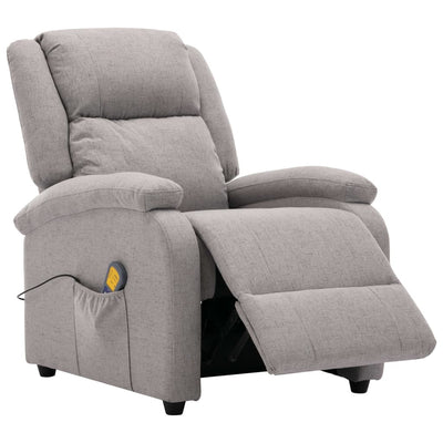 Massage Recliner Light Grey Fabric (AU only) Payday Deals