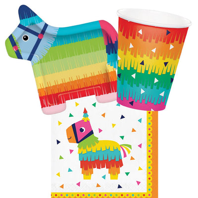 Mexican Taco Fiesta Donkey 8 Guest Tableware Party Pack