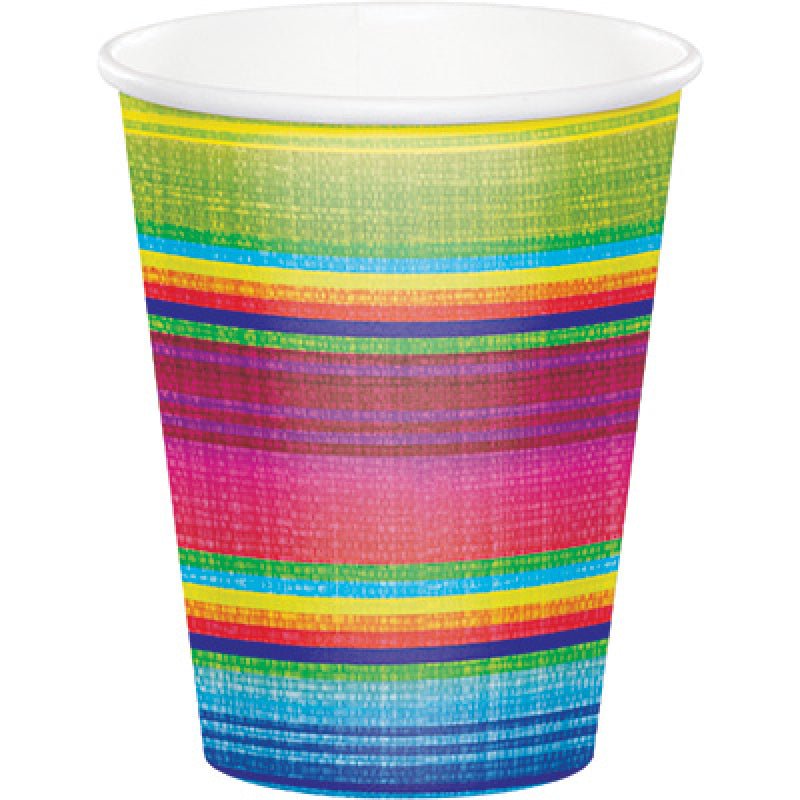 Mexican Taco Fiesta Serape Paper Cups 8 Pack Payday Deals
