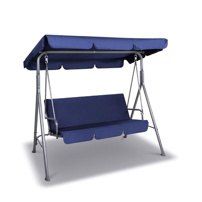 Milano Outdoor Steel Swing Chair - Dark Blue (1 Box) Payday Deals