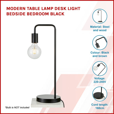 Modern Table lamp Desk Light Bedside Bedroom Black Payday Deals