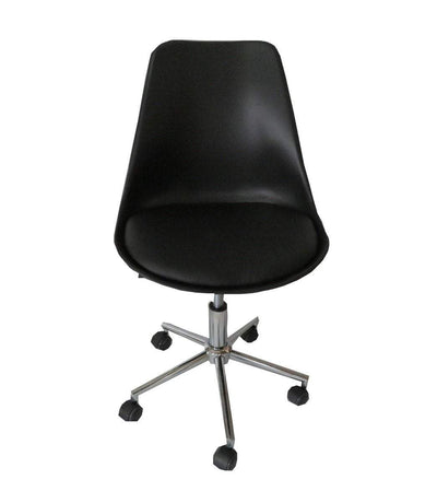 Mora black padded seat gas lift office chair