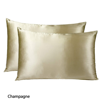 MULBERRY SILK PILLOW CASE TWIN PACK - SIZE: 51X76CM - CHAMPAGNE Payday Deals
