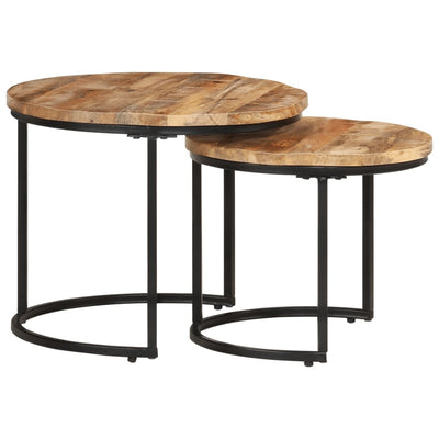 Nesting Tables 2 pcs Solid Wood Mango Payday Deals