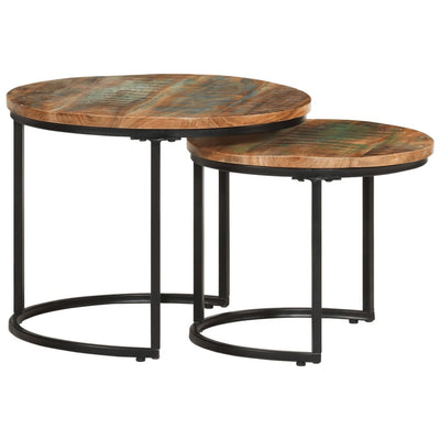Nesting Tables 2 pcs Solid Wood Reclaimed Payday Deals