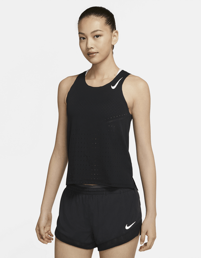 Nike Women's Aeroswift Running Singlet Run Jog Gym - Black Payday Deals