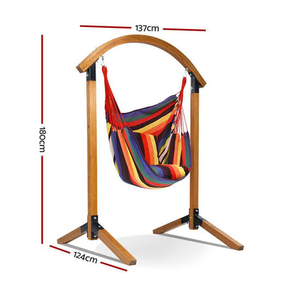 Outdoor Swing Chair Timber Hammock Pillow Patio Wooden Bench Furniture