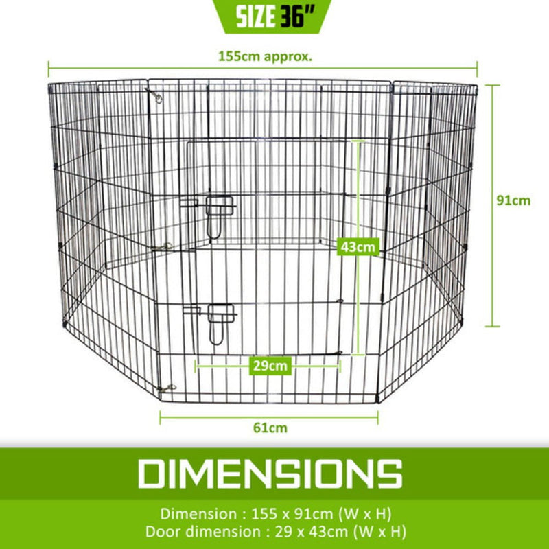 Paw Mate Pet Playpen 8 Panel 36in Foldable Dog Exercise Enclosure Fence Cage Payday Deals