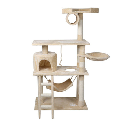 Pawz Cat Tree Scratching Post Scratcher Furniture Condo Tower House Cream 160 CM Payday Deals
