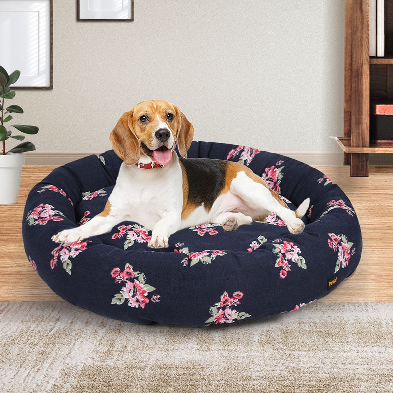 PaWz Dog Calming Bed Pet Cat Washable Portable Round Kennel Summer Outdoor L Payday Deals